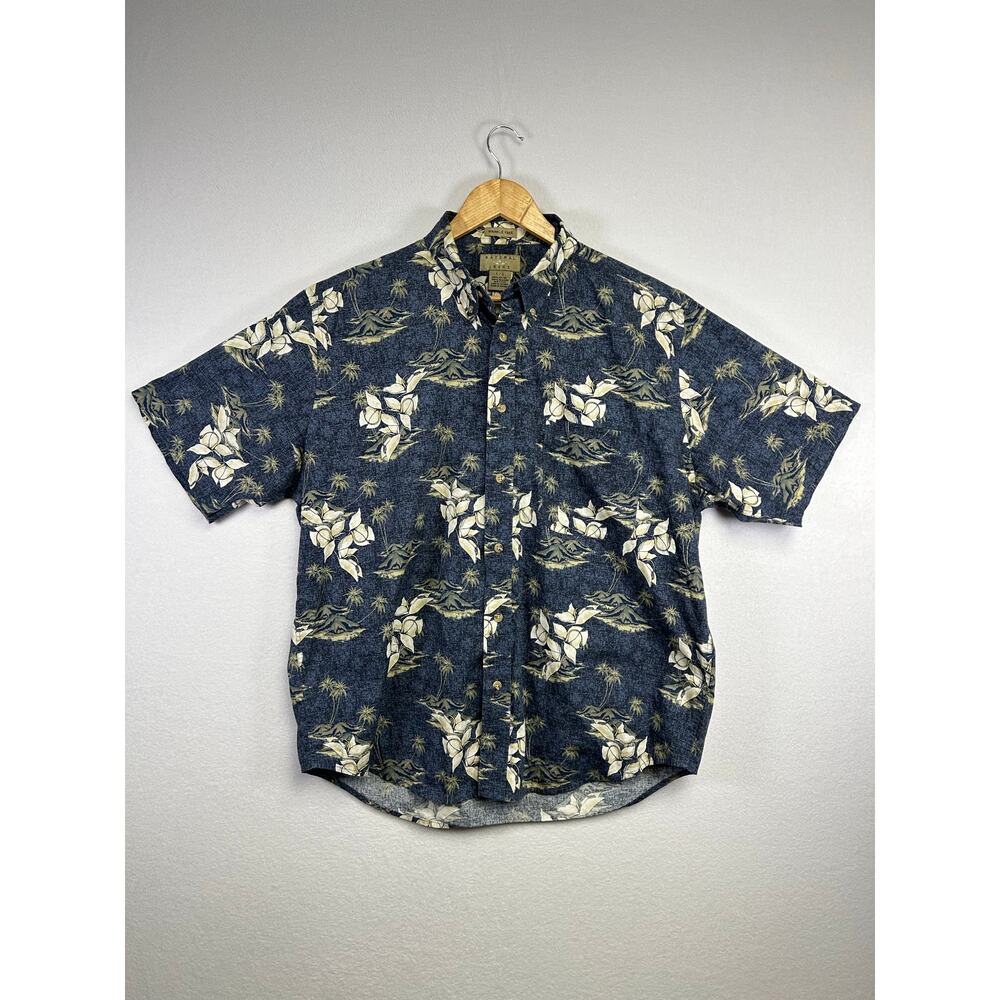 Mens Natural Issue vintage Hawaiian shirt floral palm tree short sleeve large 